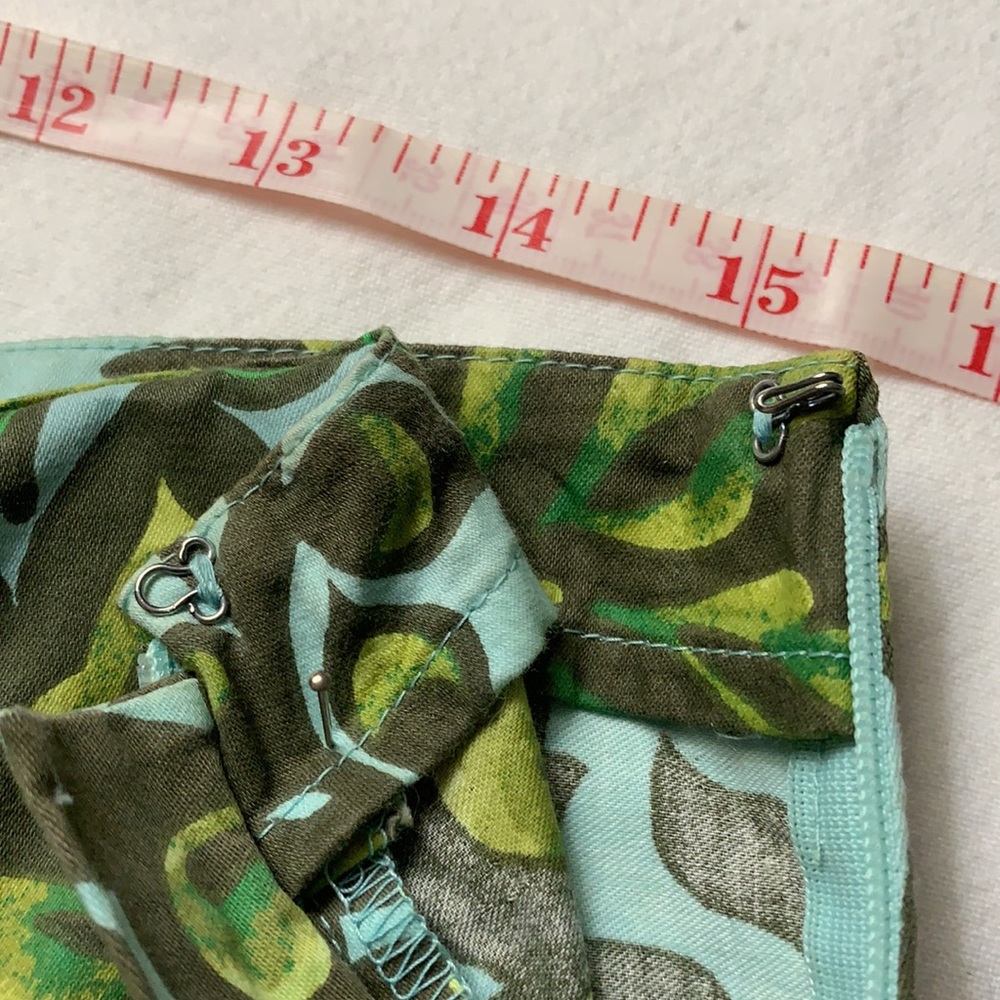 Merona Blue & Green Floral print cotton skirt - Picture 7 of 8